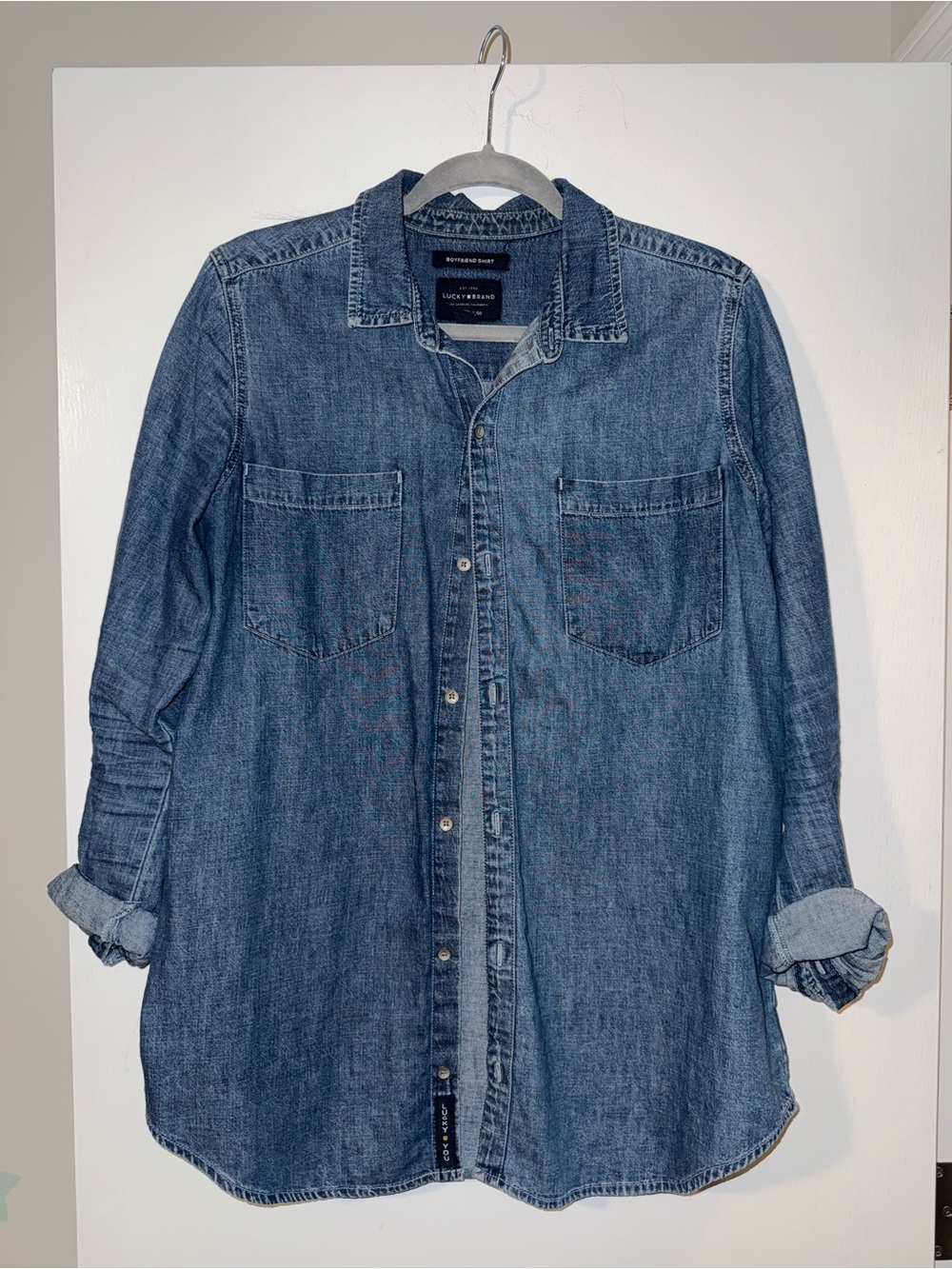 Lucky Brand boyfriend Denim Button-Front Shirt